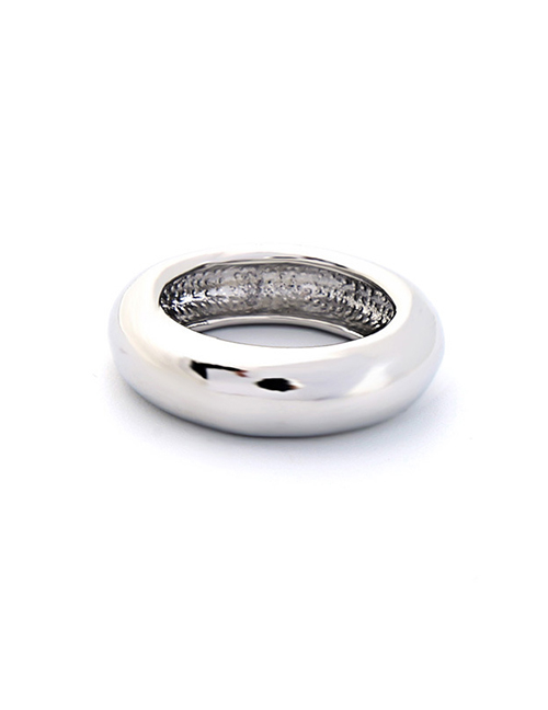 Elegant Silver Color Pure Color Design Round Shape Ring