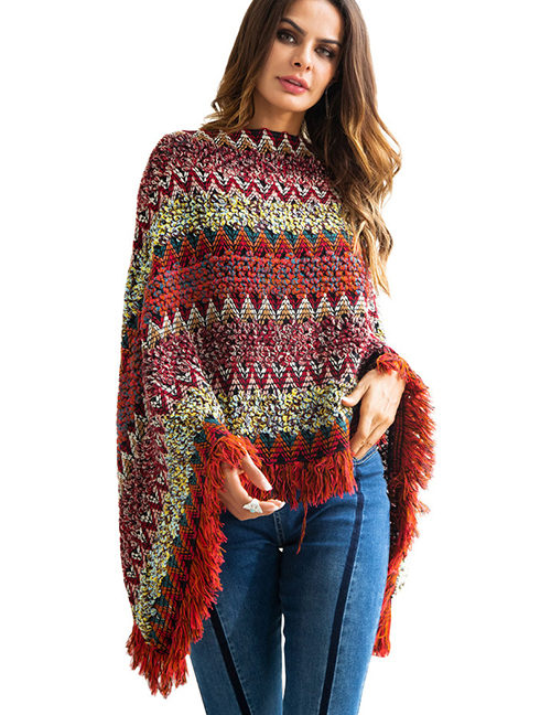 Fashion Multi-color Tassel Decorated Dual-use Sweater
