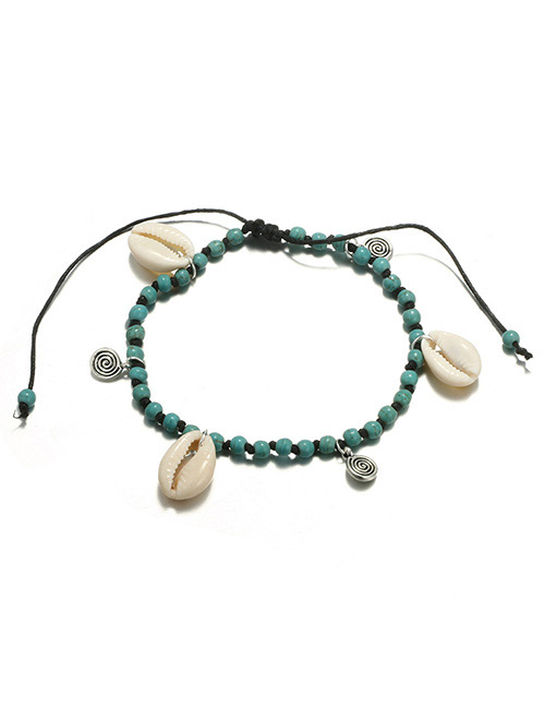 Fashion Green Shell Decorated Anklet