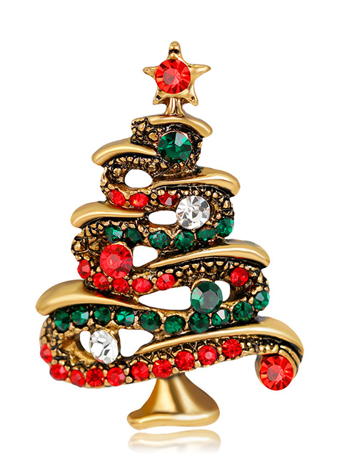 Fashion Gold Color Tree Shape Decorated Brooch