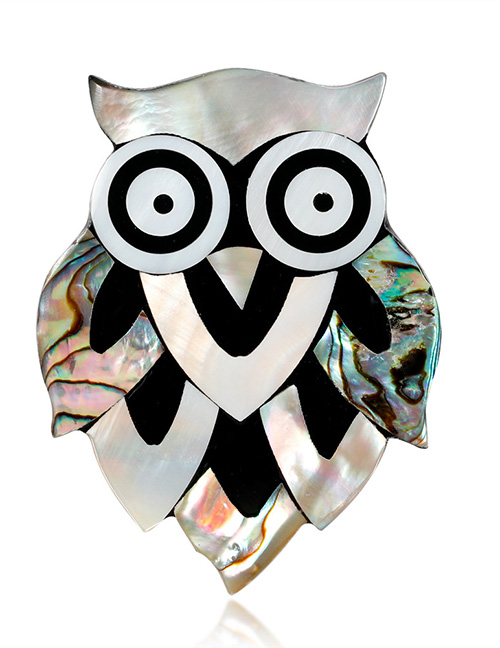 Fashion Multi-color Owl Shape Decorated Brooch