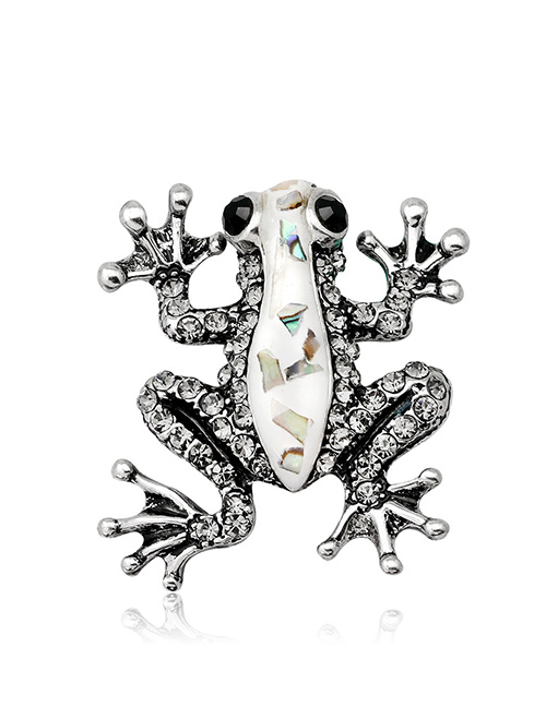 Fashion Antique Silver Frog Shape Decorated Brooch
