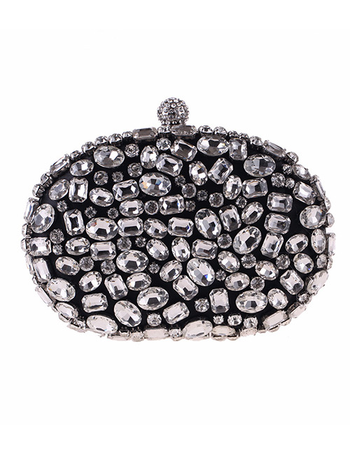 Fashion Black Diamond Decorated Handbag
