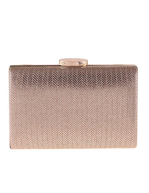 Fashion Gold Color Square Shape Decorated Handbag
