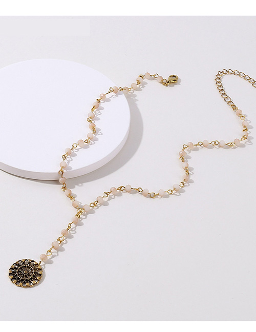 Fashion Antique Gold Flower Shape Decorated Necklace