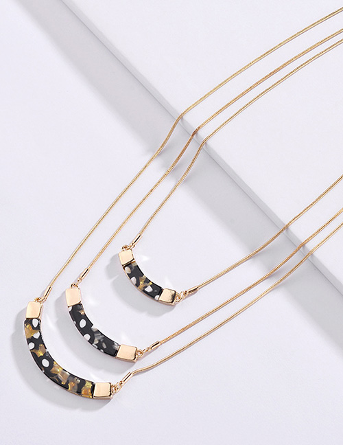 Fashion Black Leopard Pattern Decorated Necklace