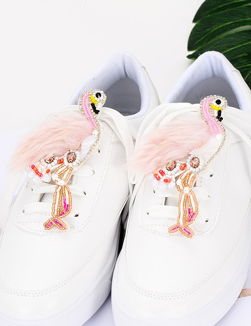 Fashion Pink Flamingo Shape Decorated Shoes Accessories