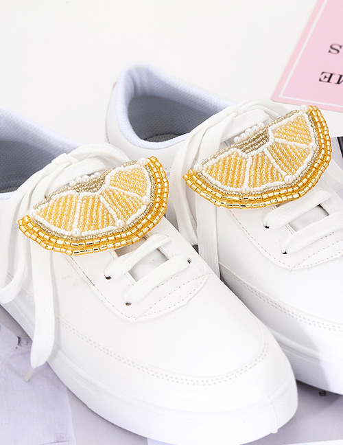 Fashion Yellow Lemon Shape Decorated Shoes Accessories