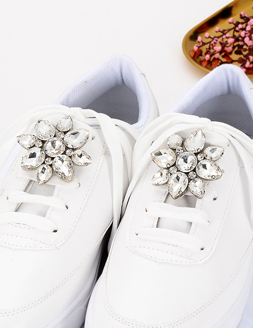 Fashion White Diamond Decorated Shoes Accessories