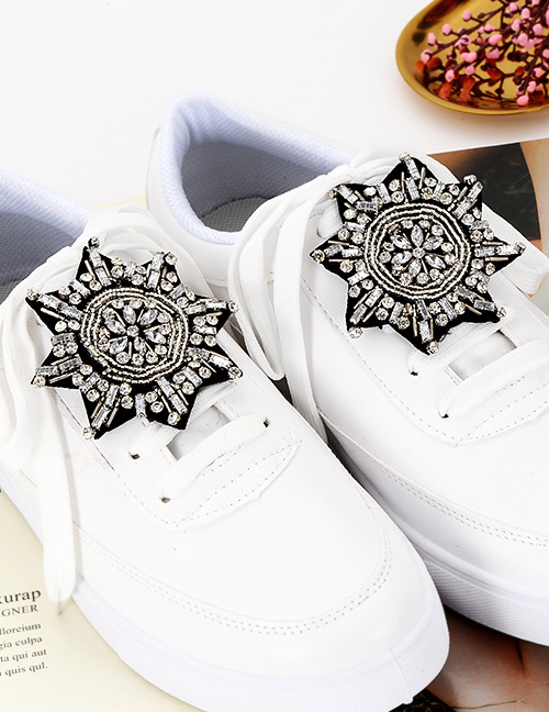 Fashion White Bead&diamond Decorated Shoes Accessories