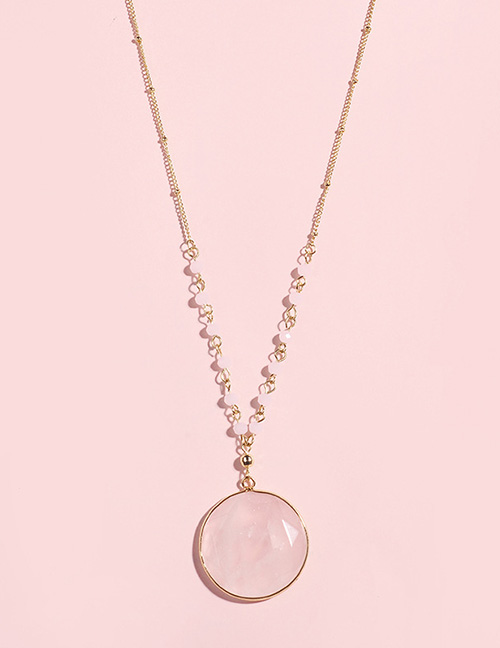 Fashion Pink Round Shape Decorated Necklace
