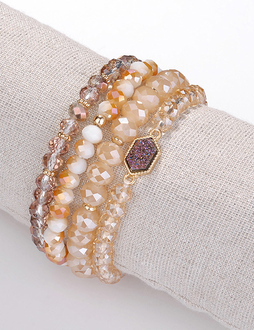 Fashion Purple Bead Decorated Bracelet (4 Pcs)