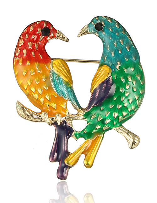 Fashion Multi-color Parrots Shape Decorated Simple Brooch
