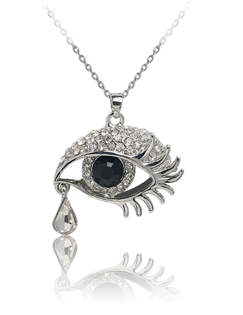 Fashion Silver Color Eye Shape Decorated Necklace