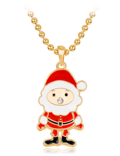 Fashion Red Santa Claus Shape Decorated Necklace