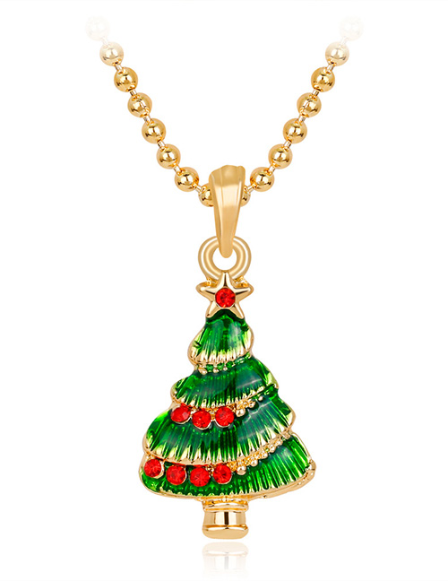 Fashion Green Tree Shape Decorated Necklace