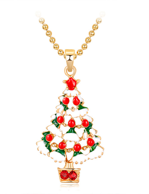 Fashion Red Tree Shape Decorated Necklace