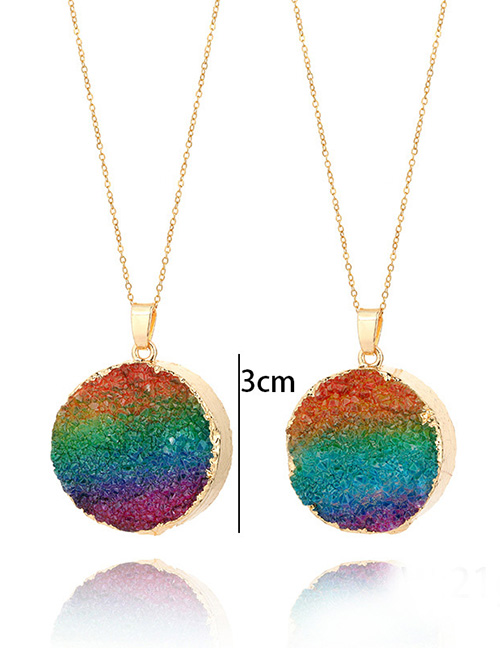 Fashion Multi-color Round Shape Design Simple Necklace(1pc)
