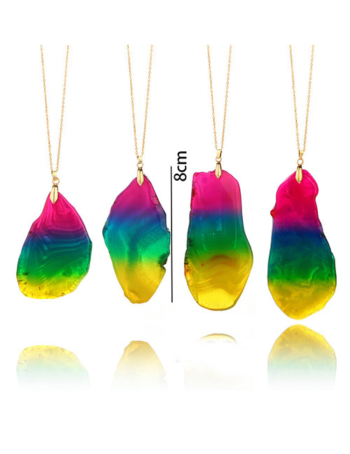 Fashion Multi-color Waterdrop Shape Decorated Long Necklace