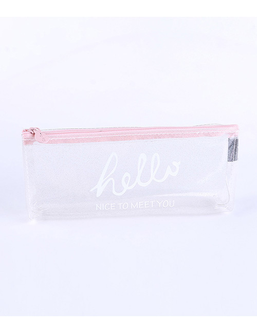 Fashion Pink Letter Pattern Decorated Pencil Case