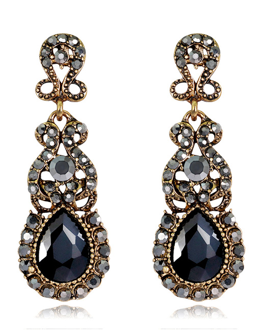 Elegant Black Pure Color Design Hollow Out Earrings
