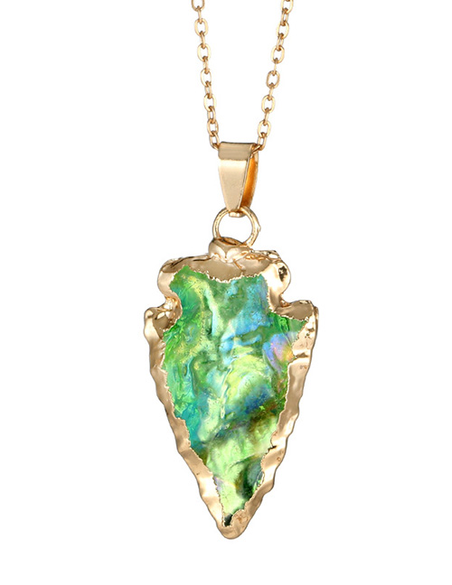 Fashion Green Triangle Shape Stone Decorated Necklace