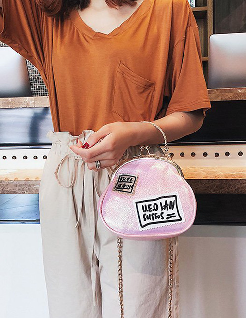 Fashion Pink Irregular Shape Decorated Bag