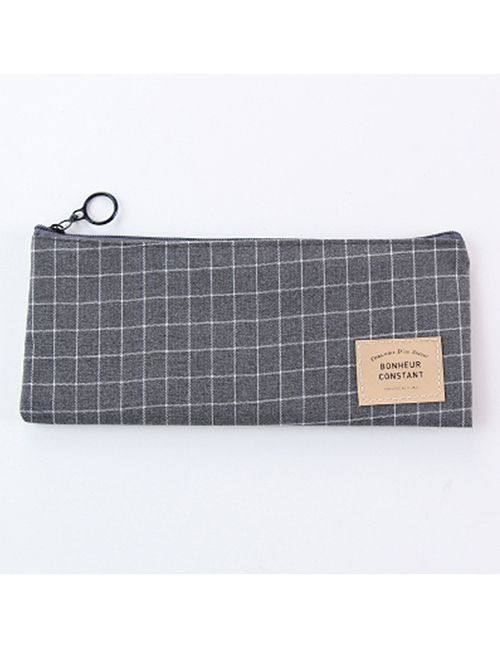 Fashion Gray Grids Pattern Decorated Storage Bag