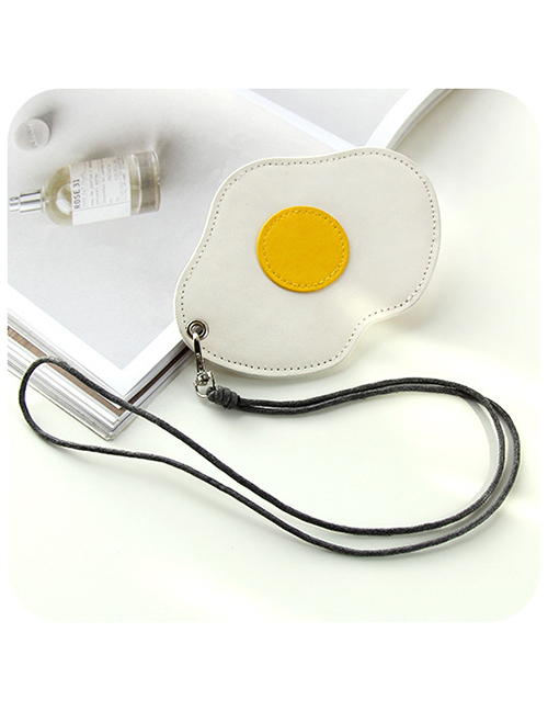 Fashion White Poached Egg Shape Design Card Holder+purse