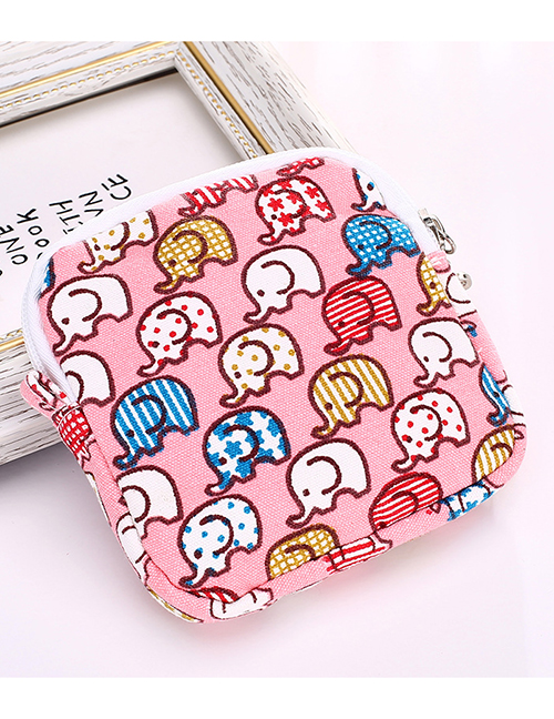 Fashion Pink Elephant Pattern Decorated Storage Bag