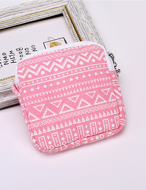 Fashion Pink Geometric Pattern Decorated Storage Bag
