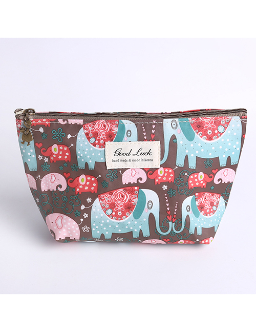 Fashion Brown Elephant Pattern Decorated Storage Bag
