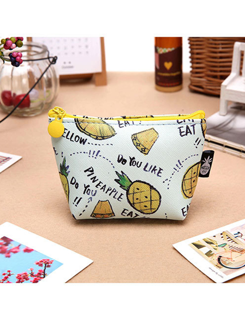 Fashion White+yellow Pineapple Pattern Decorated Coin Purse