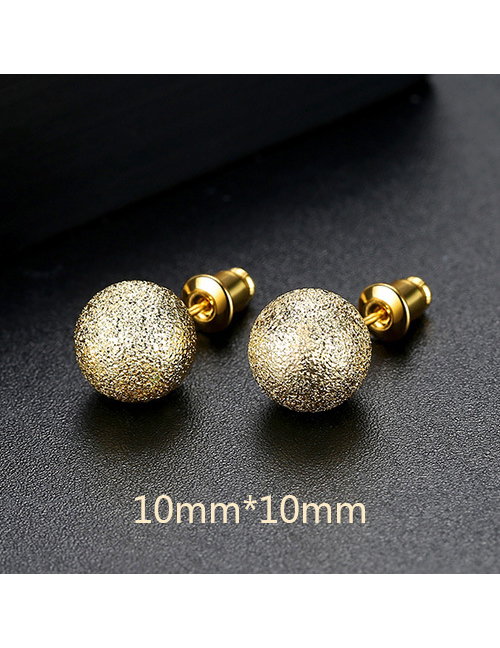 Fashion Gold Color Ball Shape Decorated Earrings (10 Mm )