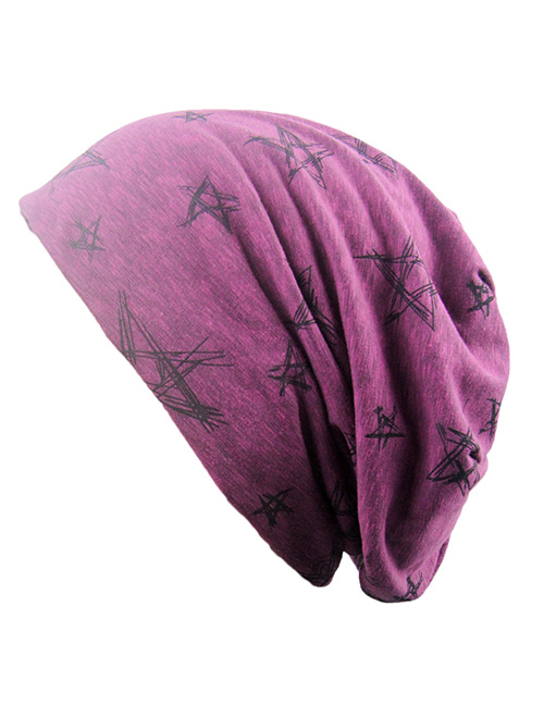 Fashion Purple Star Pattern Decorated Hat
