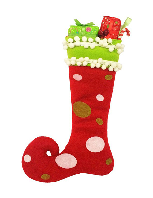 Fashion Red Dots Pattern Decorated Christmas Sock