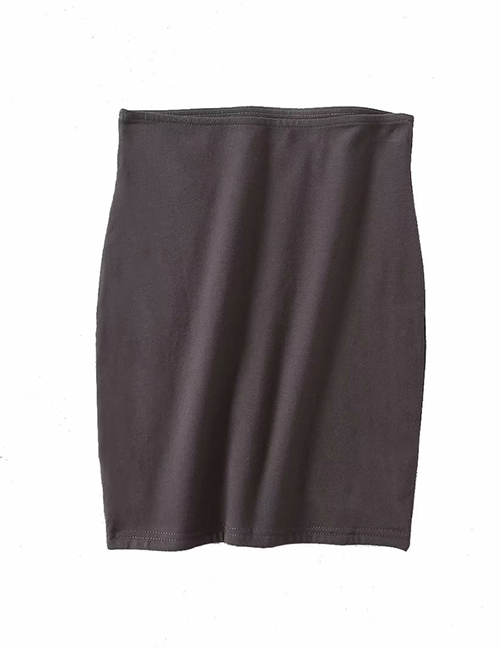 Fashion Dark Gray Pure Color Decorated Skirt