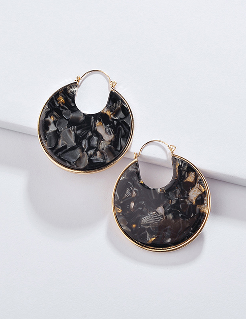 Fashion Black Hollow Out Design Round Shape Earrings