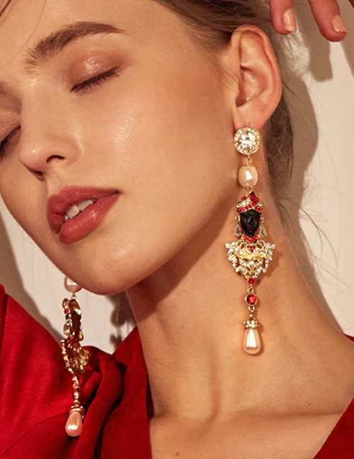 Fashion Multi-color Pearl&diamond Decorated Earrings