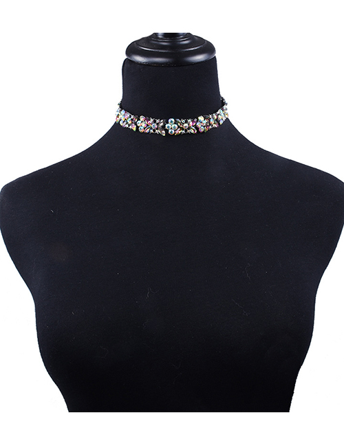 Fashion Multi-color Diamond Decorated Choker
