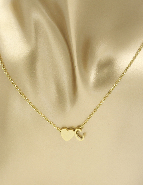 Simple Gold Color Letter C&heart Shape Decorated Necklace