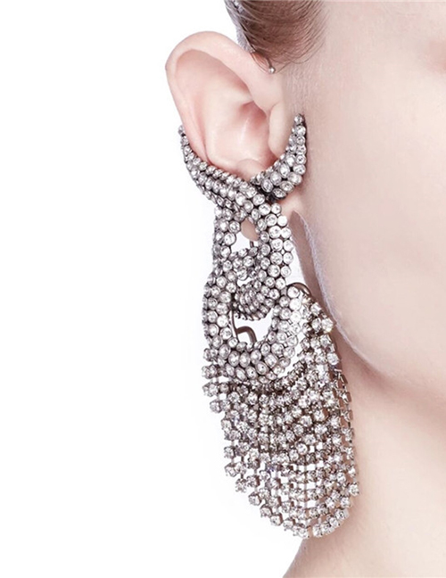 Fashion Silver Color Full Shape Decorated Earrings(right Ear)