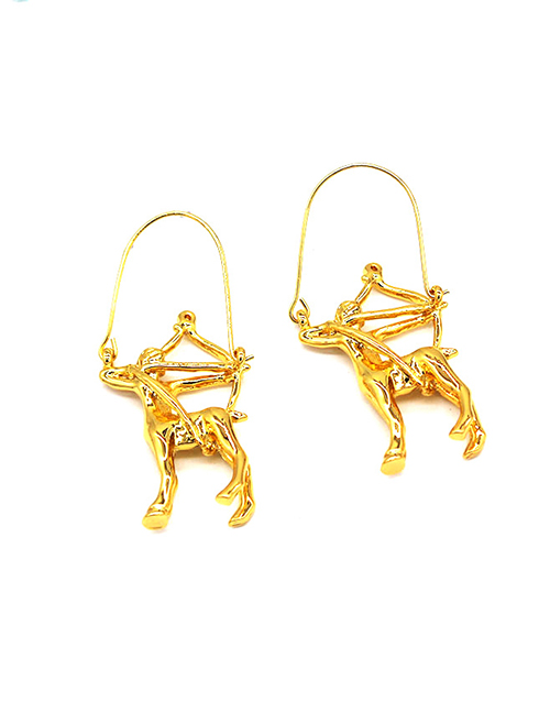 Fashion Gold Color Sagittarius Shape Decorated Earrings