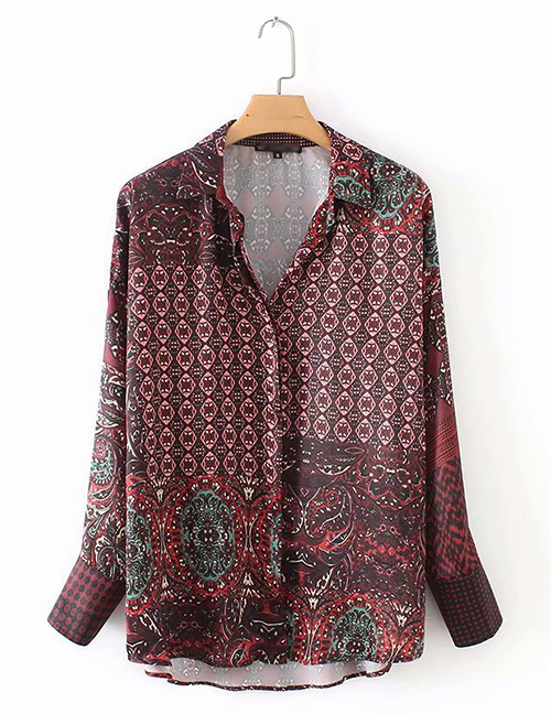 Fashion Red Color Matching Decorated Shirt