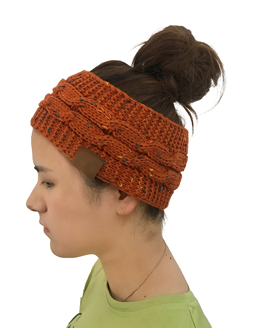 Fashion Brown Hemp Flowers Shape Design Knitted Hat