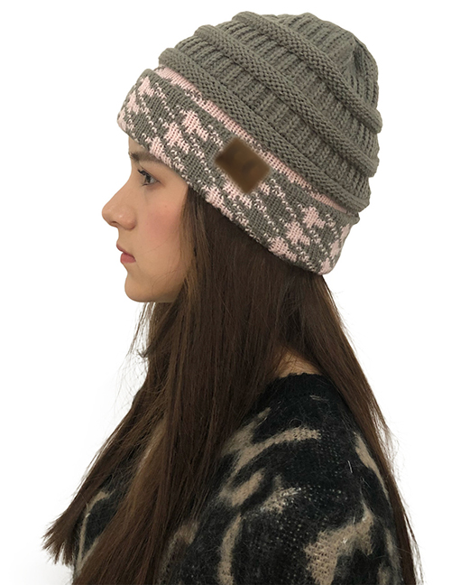 Fashion Dark Gray Curling Shape Design Knitted Hat