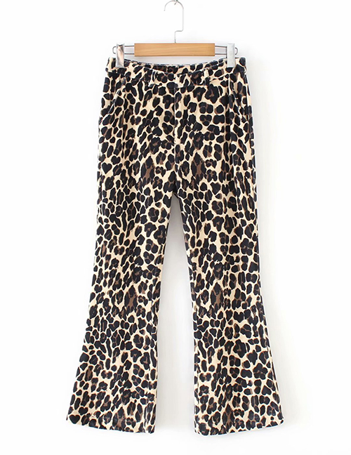 Fashion Brown Leopard Pattern Decorated Loose Pants