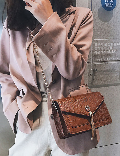 Fashion Brown Tassel Decorated Bag