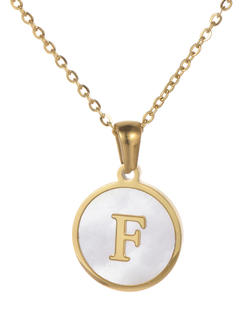 Fashion Gold Color Letter F Shape Decorated Necklace