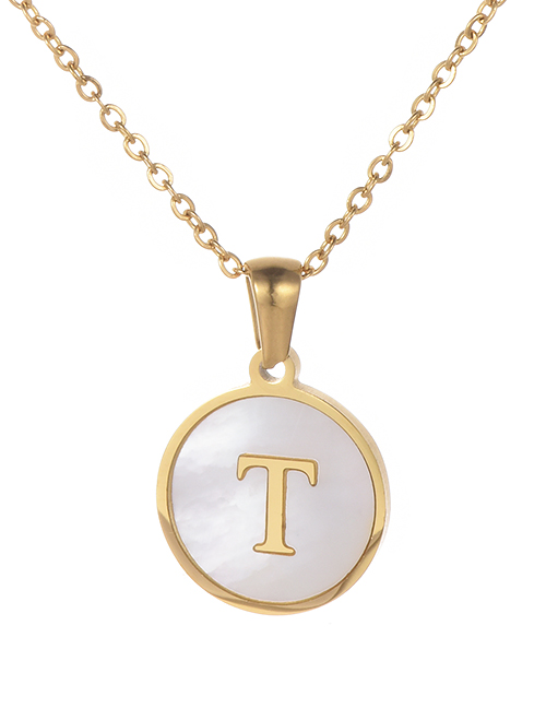 Fashion Gold Color Letter T Shape Decorated Necklace
